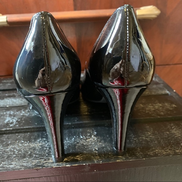 NWT UK Mod Shoes Vtg Repro Black Heels - Picture 4 of 6